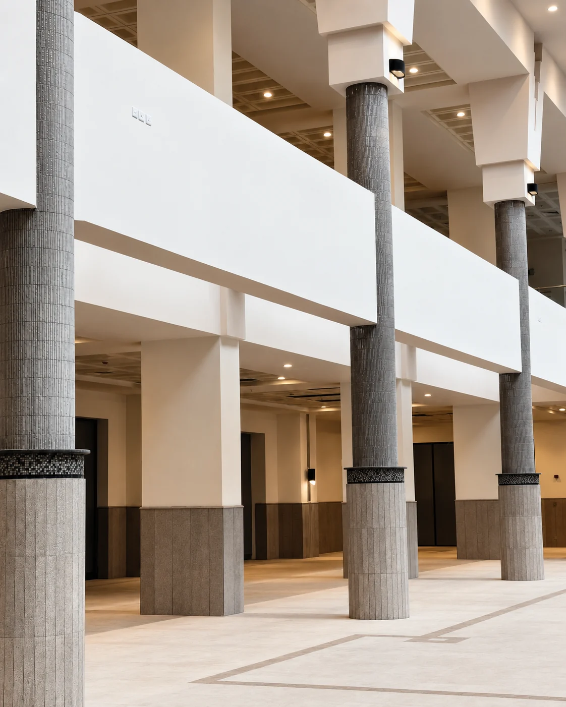 First Mall zemin kat koridor mimarisi ve tavan aydınlatma kurgusu